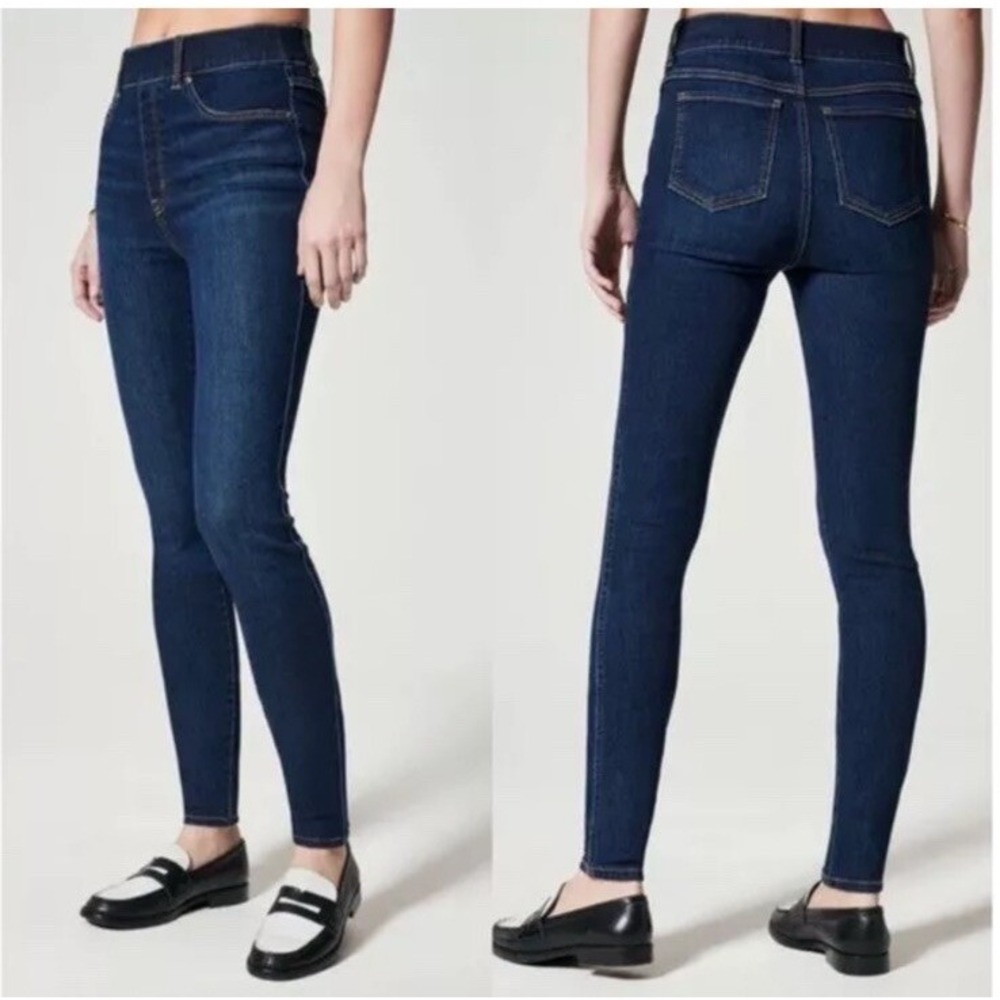 Spanx Sz Medium Ankle Skinny Jeans Midnight Shade #20342T